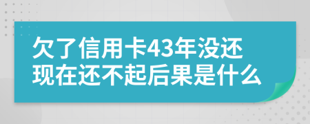 欠了信用卡43年没还现在还不起后果是什么