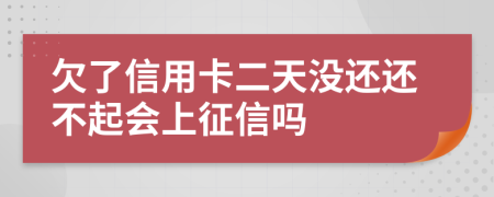 欠了信用卡二天没还还不起会上征信吗