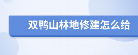 双鸭山林地修建怎么给