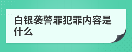 白银袭警罪犯罪内容是什么