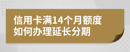 信用卡满14个月额度如何办理延长分期