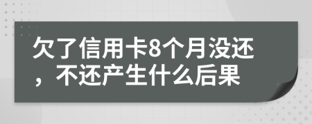 欠了信用卡8个月没还，不还产生什么后果