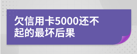 欠信用卡5000还不起的最坏后果