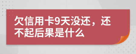 欠信用卡9天没还，还不起后果是什么