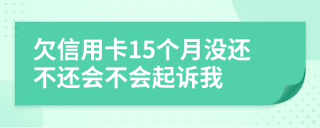 欠信用卡15个月没还不还会不会起诉我