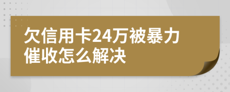 欠信用卡24万被暴力催收怎么解决