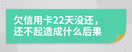 欠信用卡22天没还，还不起造成什么后果