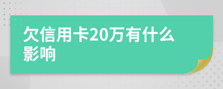 欠信用卡20万有什么影响