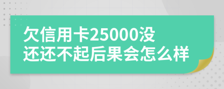 欠信用卡25000没还还不起后果会怎么样