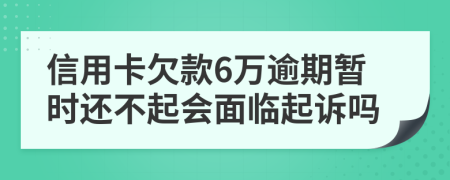 信用卡欠款6万逾期暂时还不起会面临起诉吗