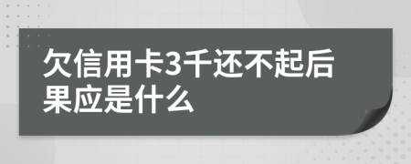 欠信用卡3千还不起后果应是什么
