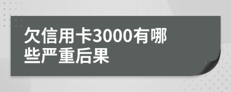 欠信用卡3000有哪些严重后果