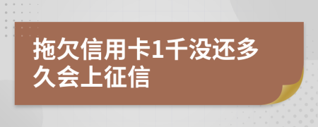 拖欠信用卡1千没还多久会上征信