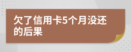 欠了信用卡5个月没还的后果