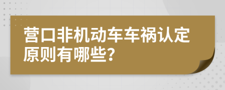 营口非机动车车祸认定原则有哪些？