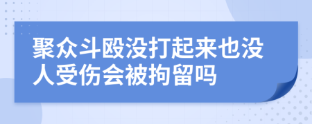 聚众斗殴没打起来也没人受伤会被拘留吗