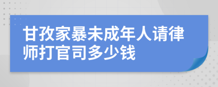 甘孜家暴未成年人请律师打官司多少钱