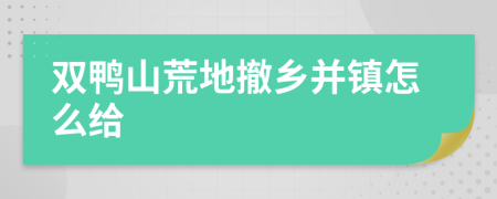 双鸭山荒地撤乡并镇怎么给