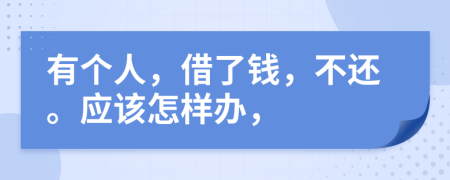 有个人，借了钱，不还。应该怎样办，