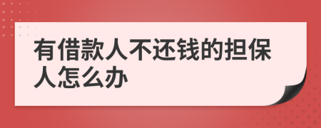 有借款人不还钱的担保人怎么办