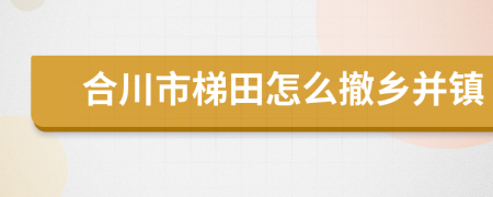 合川市梯田怎么撤乡并镇