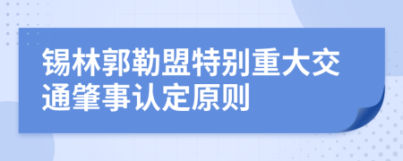 锡林郭勒盟特别重大交通肇事认定原则