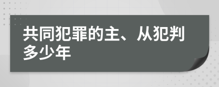 共同犯罪的主、从犯判多少年