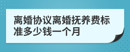 离婚协议离婚抚养费标准多少钱一个月