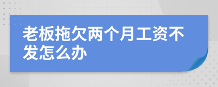 老板拖欠两个月工资不发怎么办