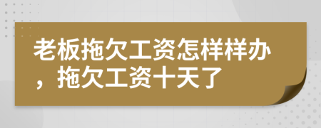 老板拖欠工资怎样样办，拖欠工资十天了