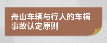 舟山车辆与行人的车祸事故认定原则