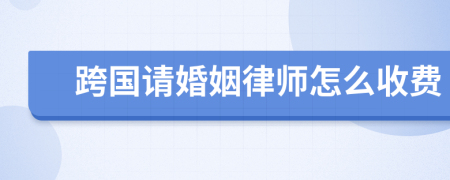 跨国请婚姻律师怎么收费