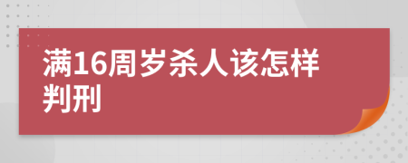 满16周岁杀人该怎样判刑