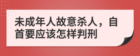 未成年人故意杀人，自首要应该怎样判刑