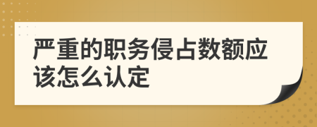 严重的职务侵占数额应该怎么认定