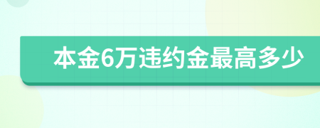 本金6万违约金最高多少