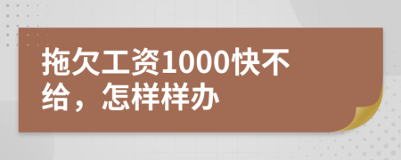 拖欠工资1000快不给，怎样样办