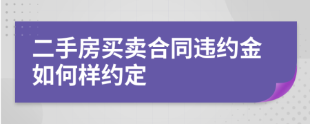 二手房买卖合同违约金如何样约定