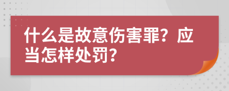 什么是故意伤害罪？应当怎样处罚？