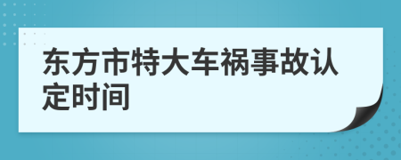 东方市特大车祸事故认定时间