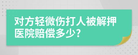 对方轻微伤打人被解押医院赔偿多少?
