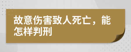 故意伤害致人死亡，能怎样判刑