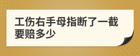 工伤右手母指断了一截要赔多少