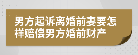 男方起诉离婚前妻要怎样赔偿男方婚前财产