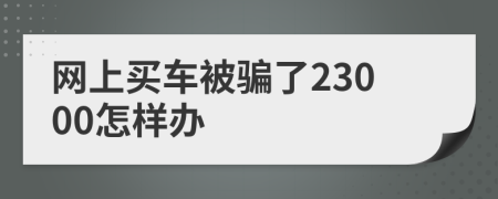 网上买车被骗了23000怎样办