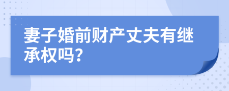 妻子婚前财产丈夫有继承权吗？