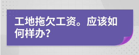 工地拖欠工资。应该如何样办？