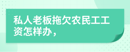 私人老板拖欠农民工工资怎样办，