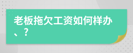 老板拖欠工资如何样办、?