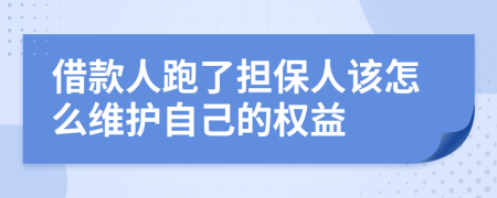 借款人跑了担保人该怎么维护自己的权益